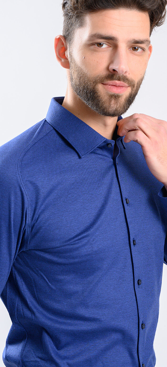 Královská modrá strečová Extra Slim Fit košile s nemačkavou úpravou