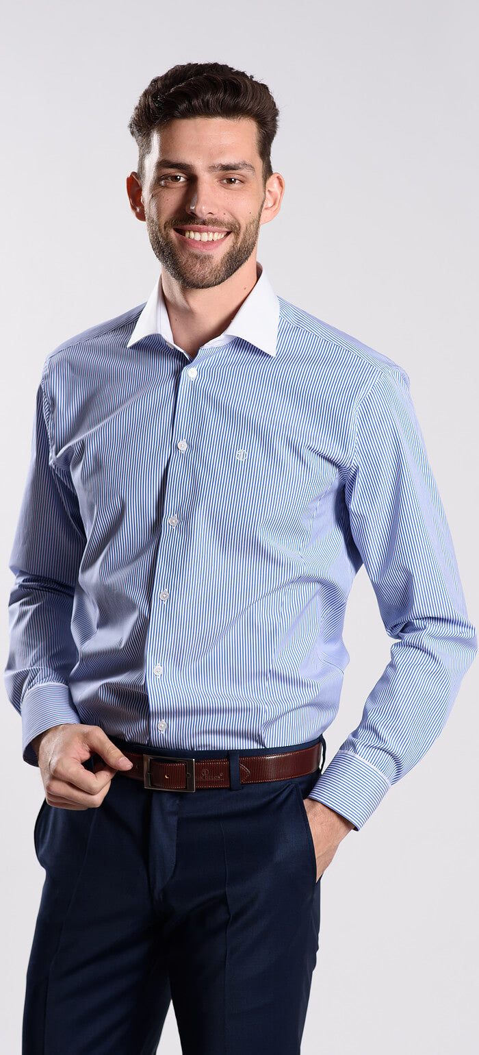 Modrá Extra Slim Fit business košile