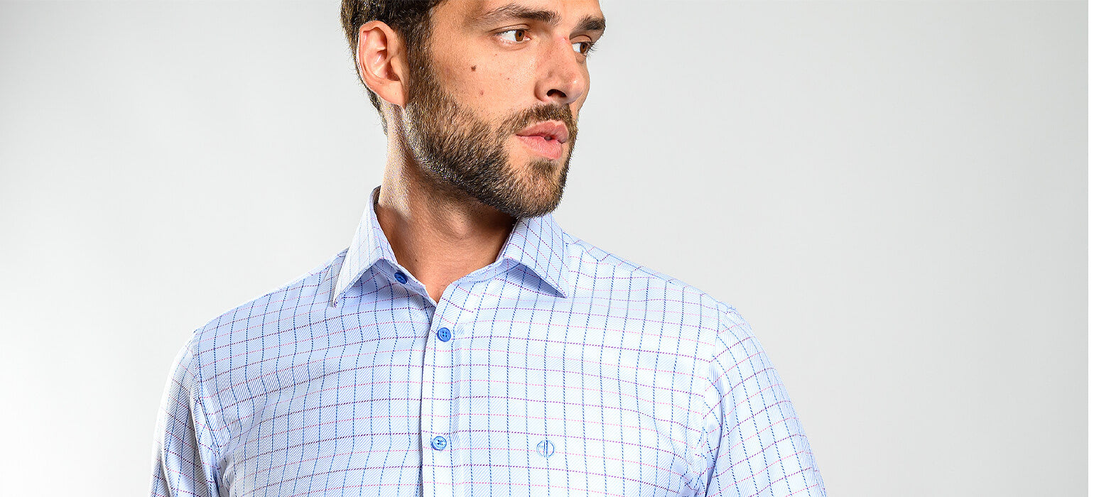 Modrá károvaná Slim Fit košile