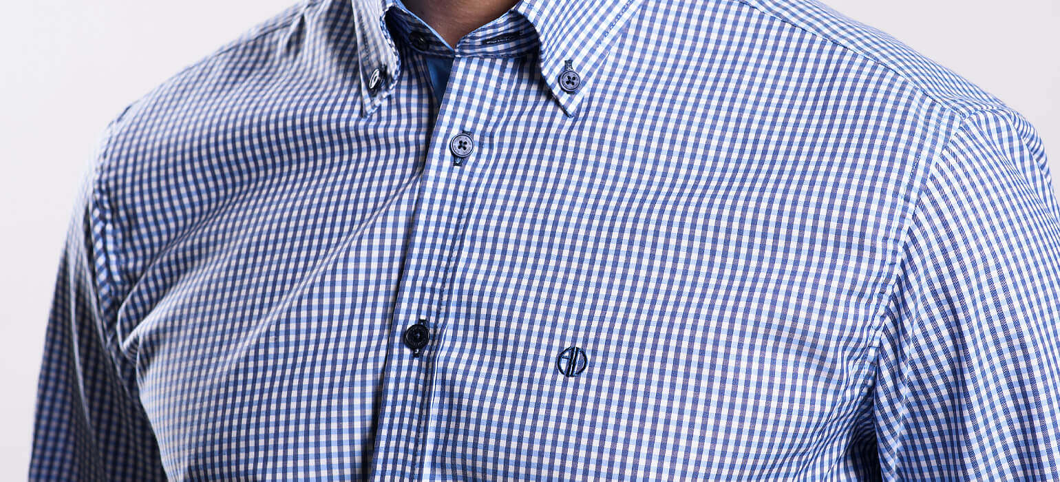 Modrá károvaná Slim Fit košile