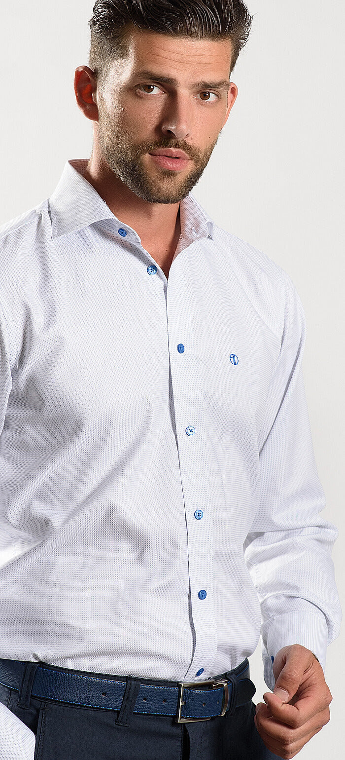 Modrá Slim Fit košile s jemným vzorem