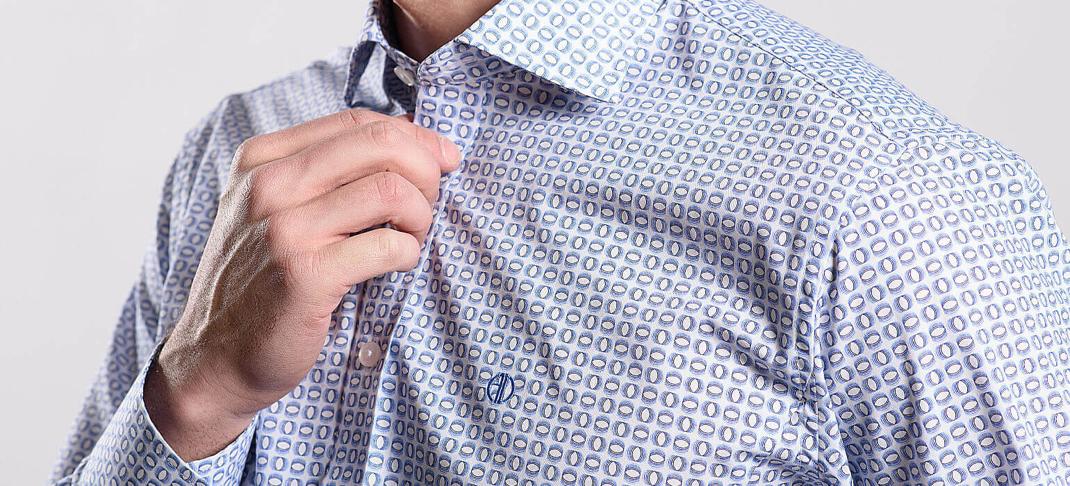 Modrá vzorovaná Extra Slim Fit košile