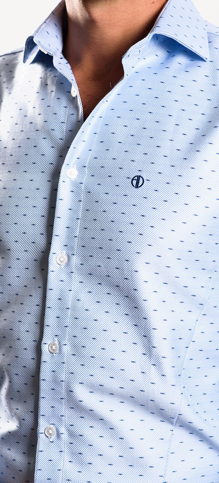 Modrá vzorovaná Extra Slim Fit košile