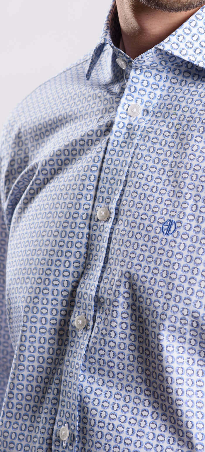 Modrá vzorovaná Extra Slim Fit košile