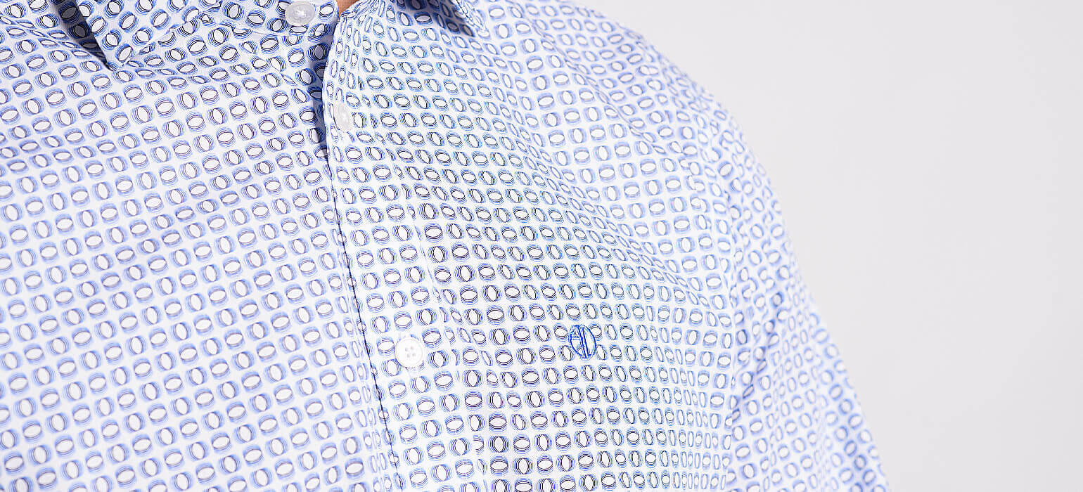 Modrá vzorovaná Extra Slim Fit košile