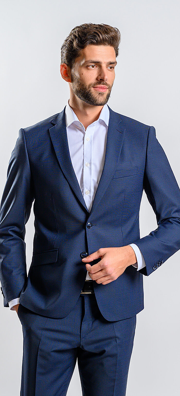 Modrý Slim Fit oblek - XL velikosti