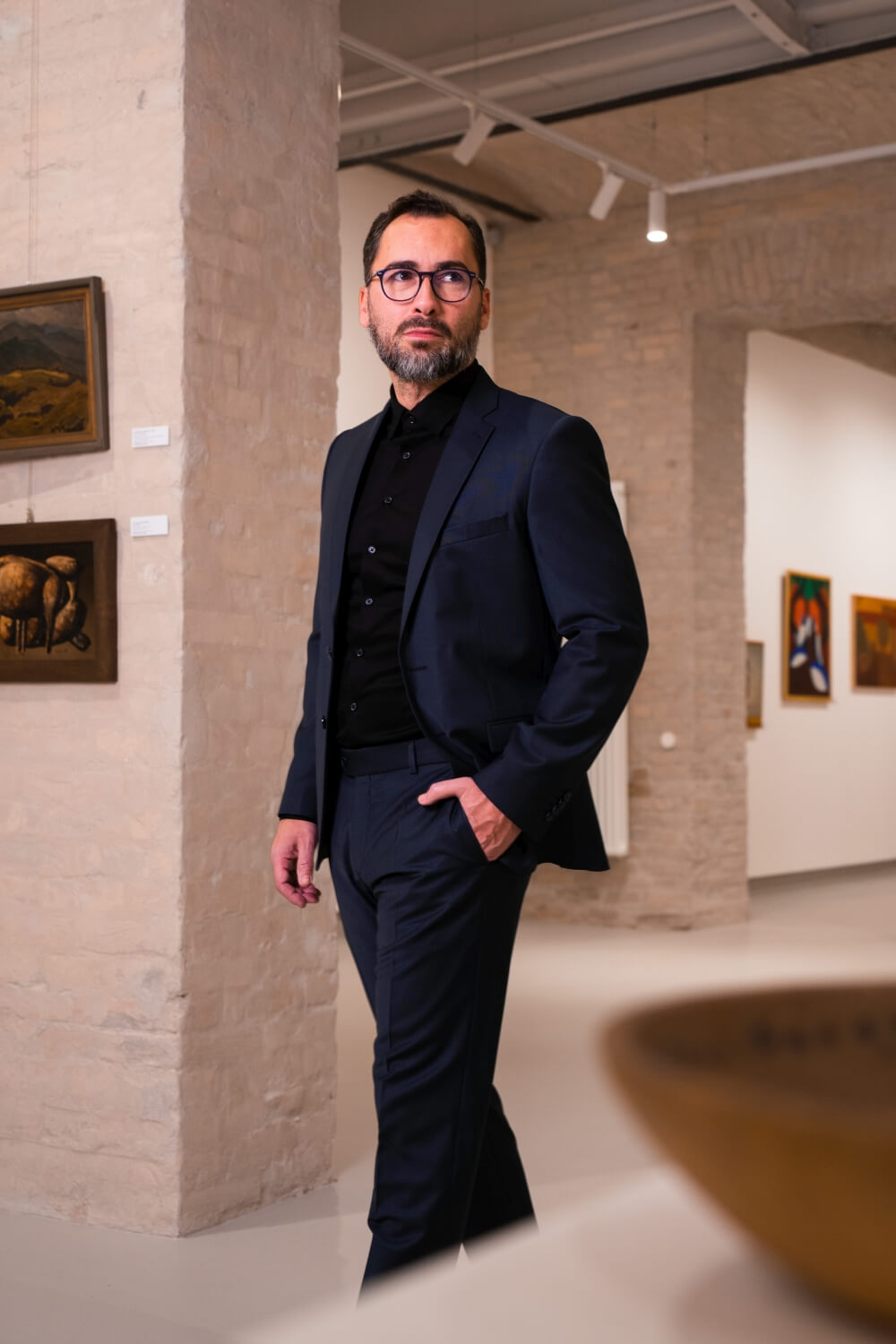 Ocelový Slim Fit oblek - XL velikost