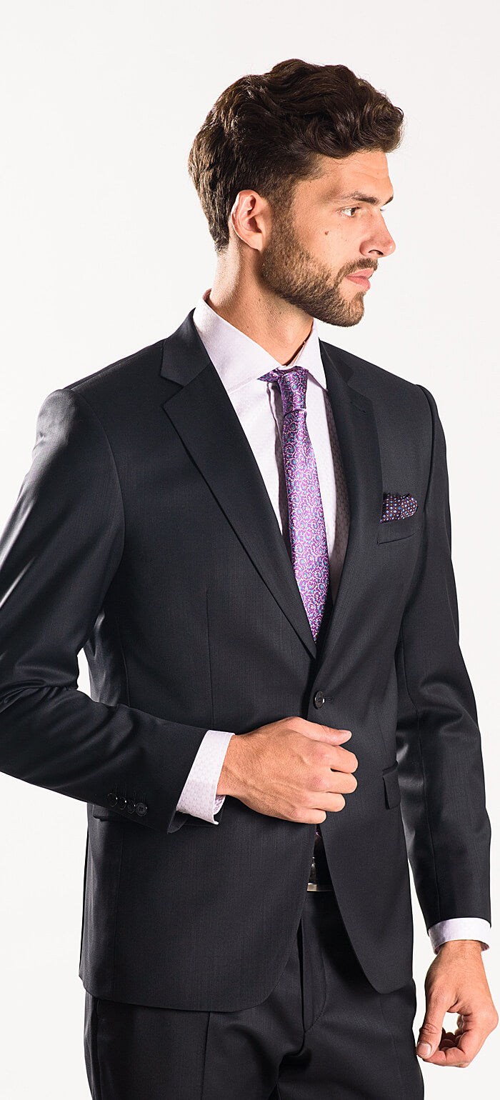 Ocelový Slim Fit oblek