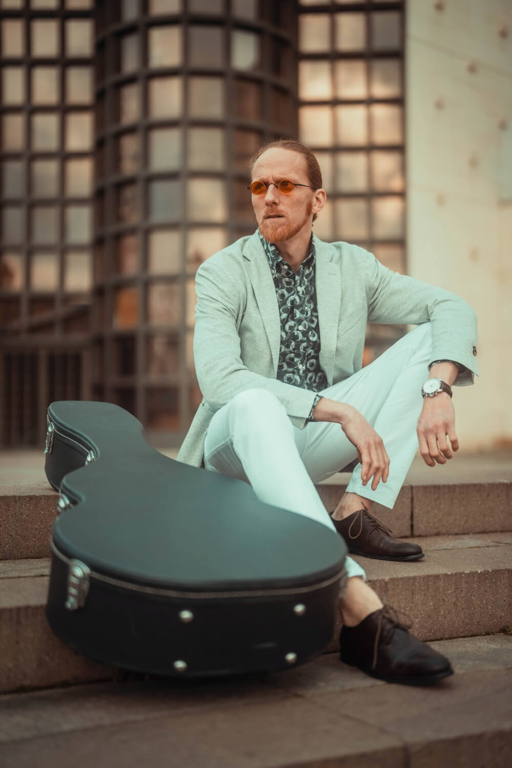 Šedočerná lněná vzorovaná Extra Slim Fit košile