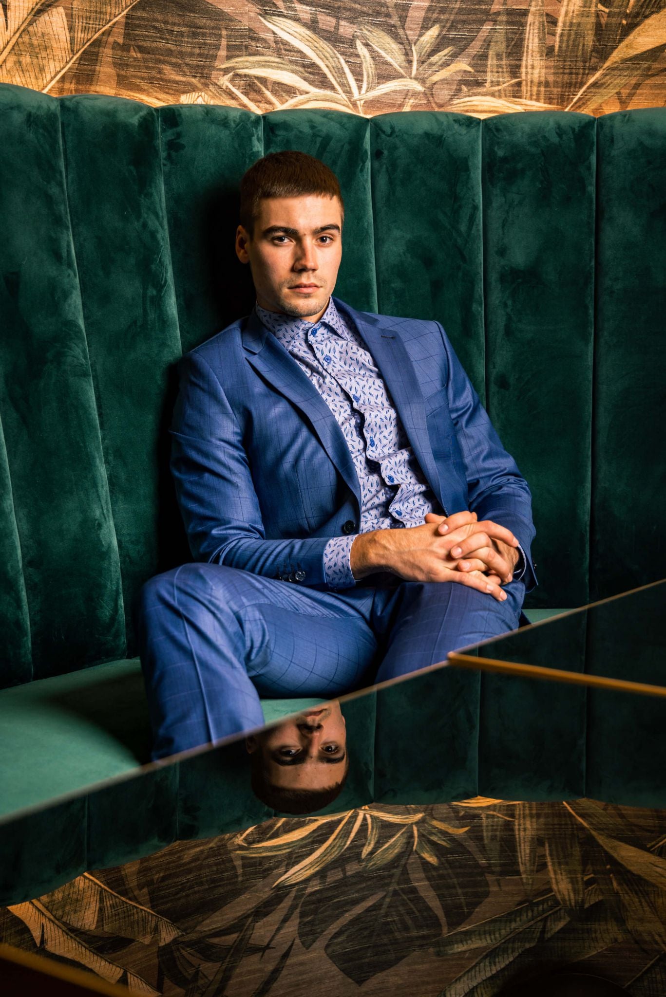 Šedomodrá Extra Slim Fit košile