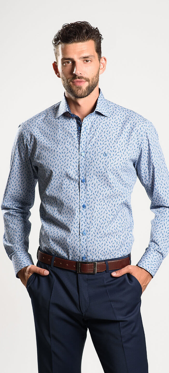 Šedomodrá Extra Slim Fit košile