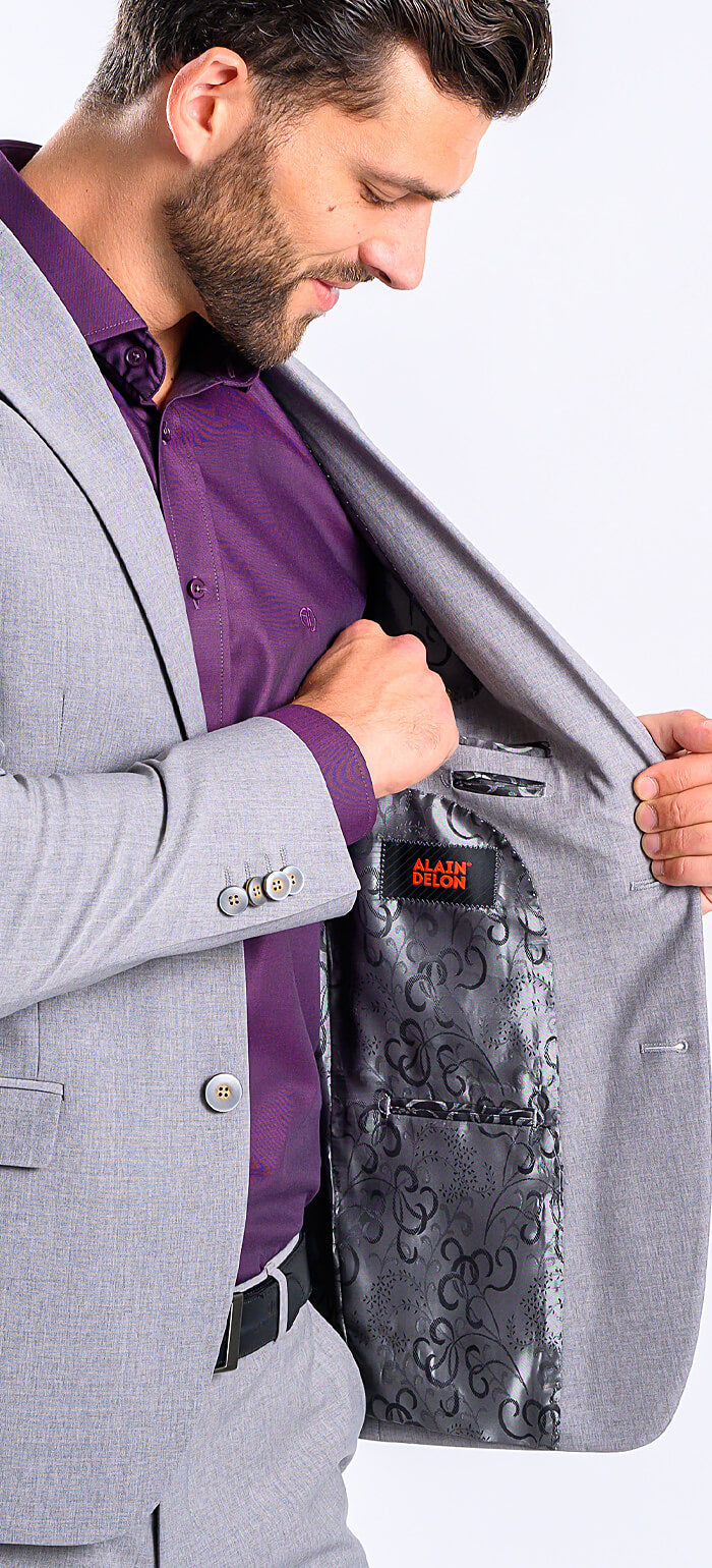 Šedý Slim Fit oblek