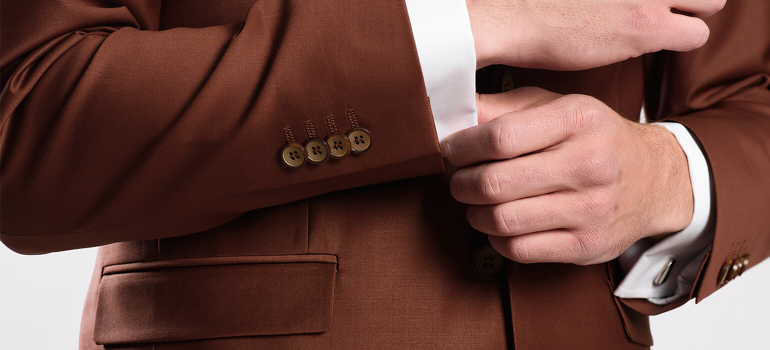 Skořicový svatební Slim Fit oblek