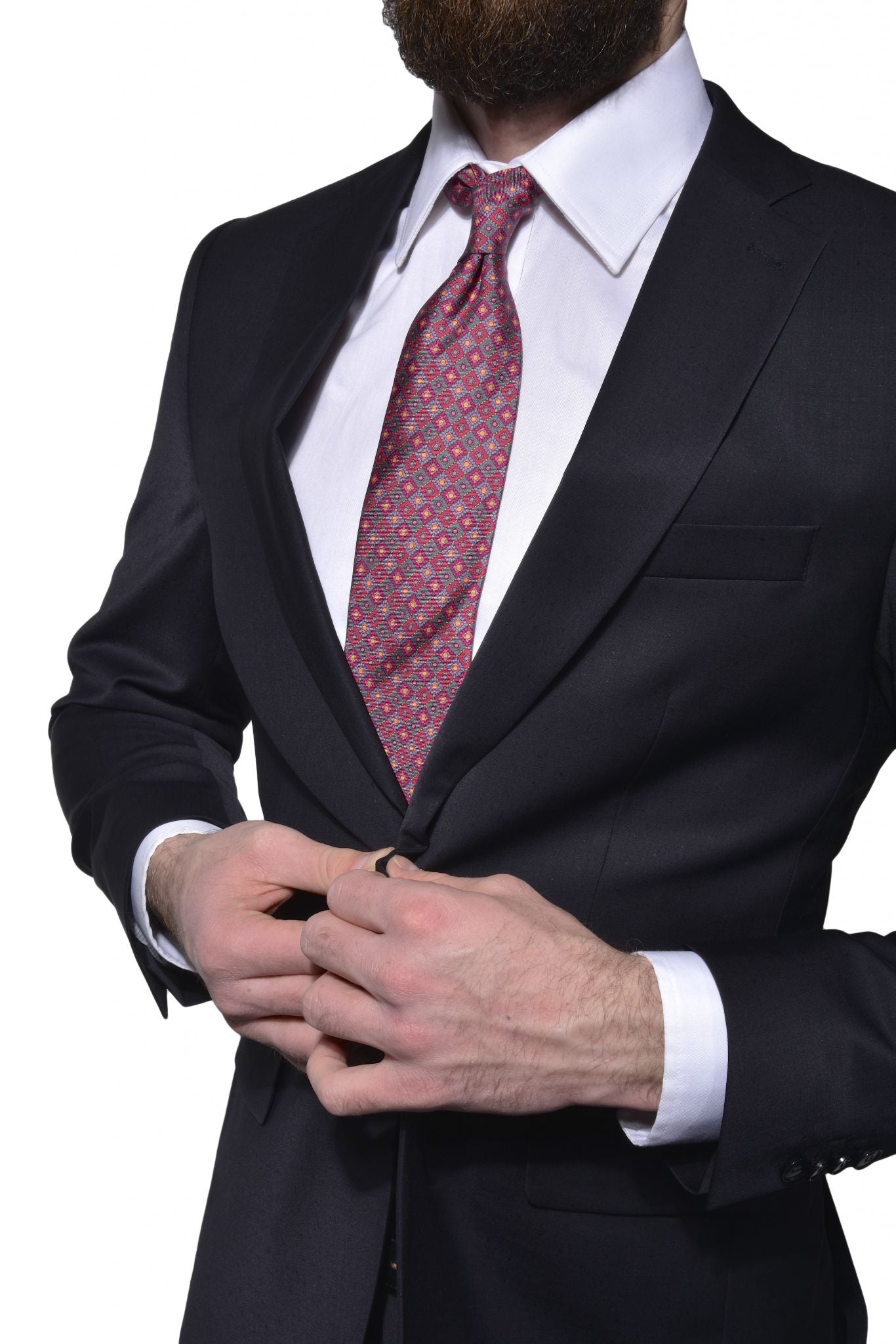 Tmavě modrý Slim Fit oblek