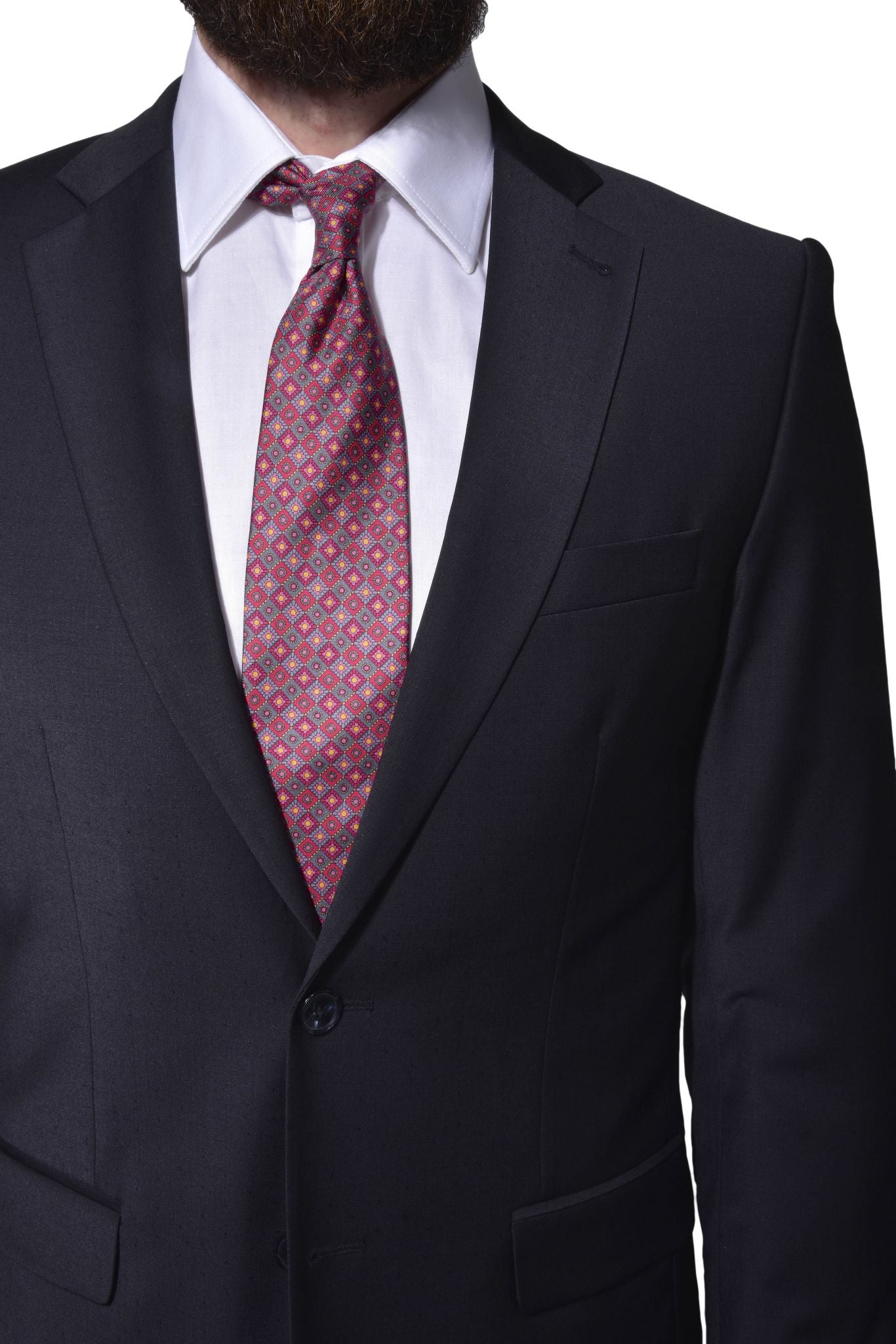 Tmavě modrý Slim Fit oblek