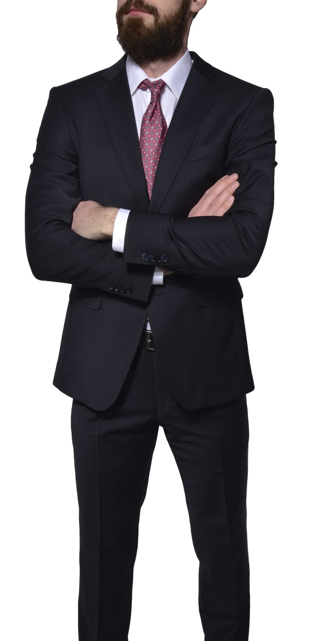 Tmavě modrý Slim Fit oblek