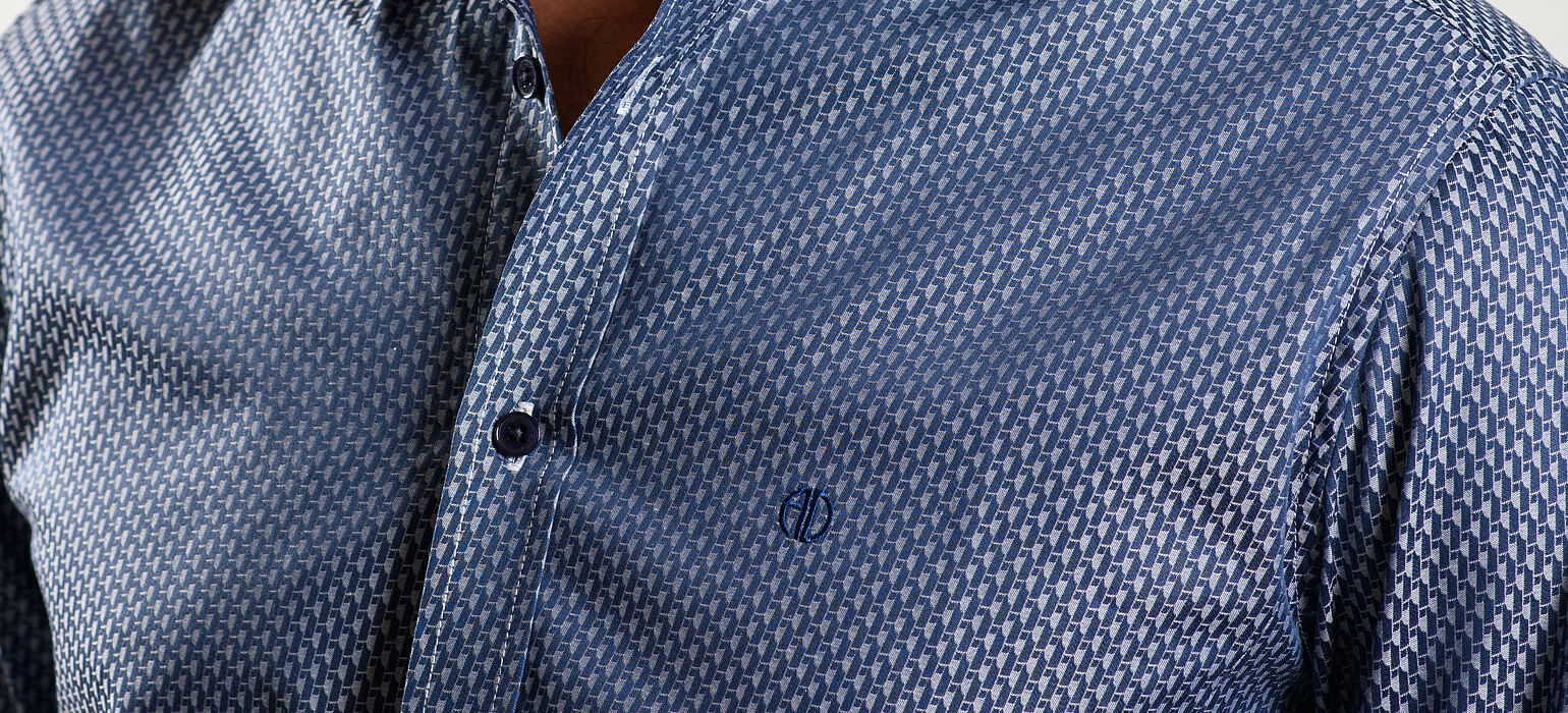 Tmavě modrá Extra Slim Fit košile se vzorem