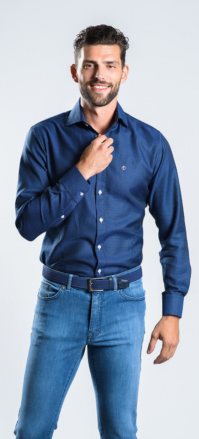 Tmavě modrá Extra Slim Fit košile