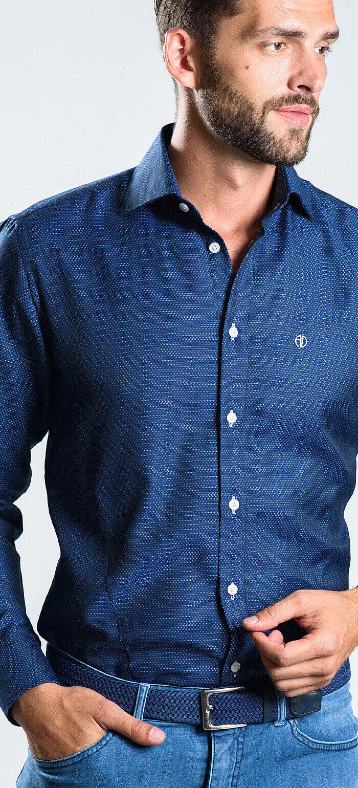 Tmavě modrá Extra Slim Fit košile