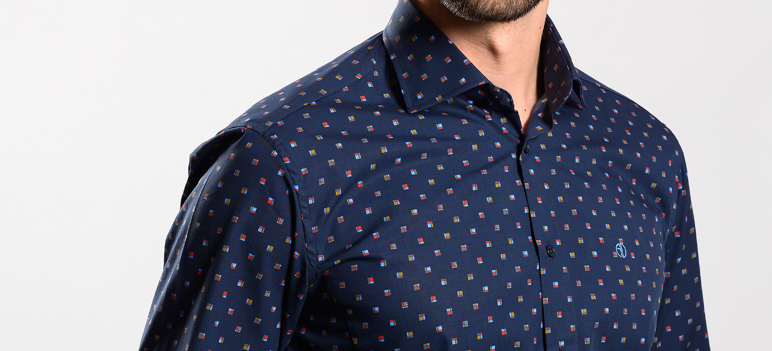 Tmavě modrá volnočasová Extra Slim Fit košile