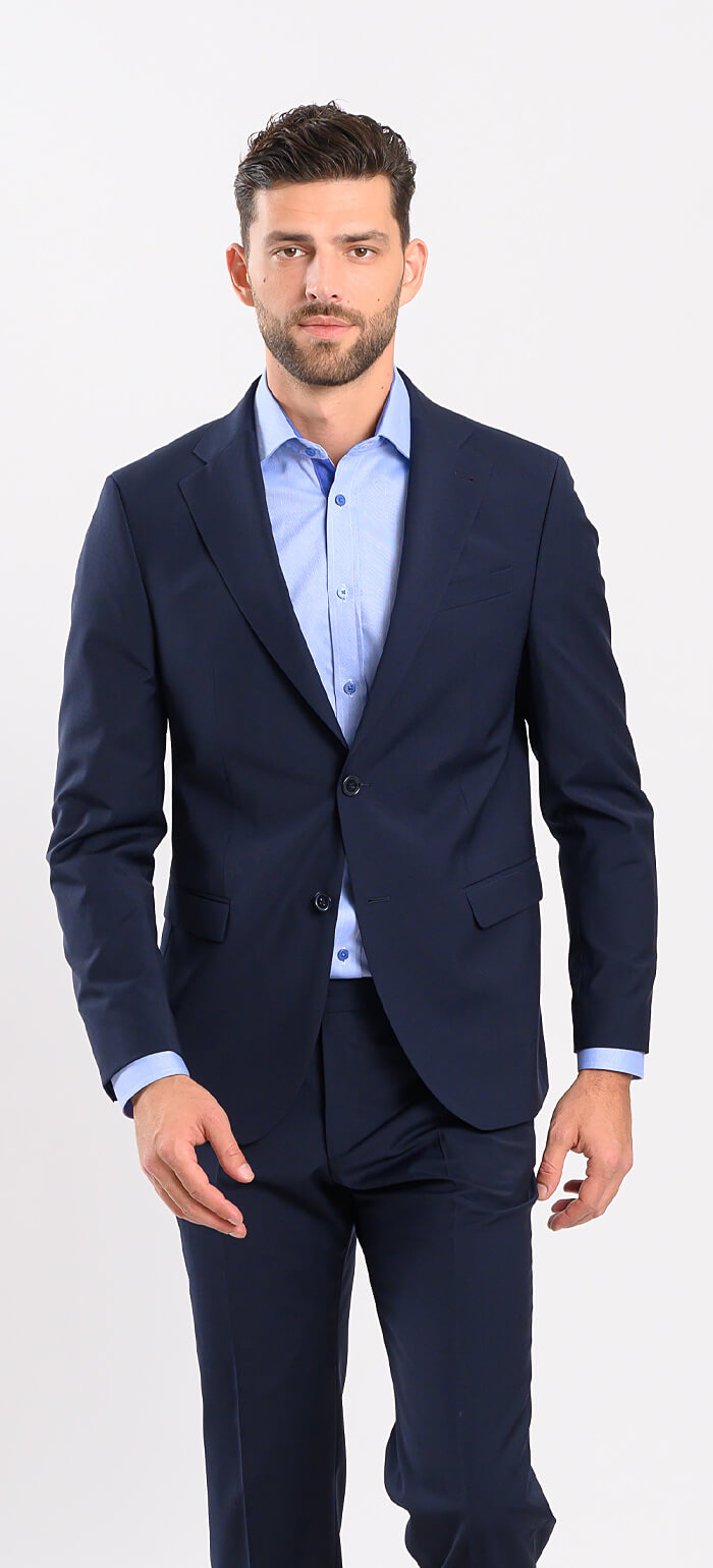 Tmavě modré oblekové kalhoty Basic XL velikosti