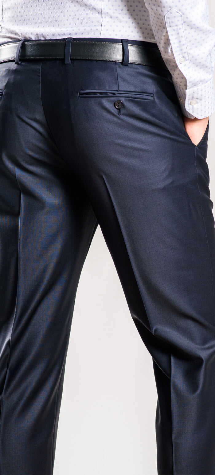 Tmavě modré Slim Fit oblekové kalhoty