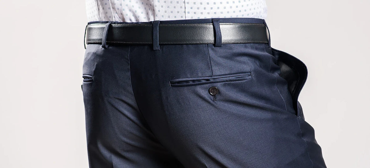 Tmavomodré Slim Fit oblekové nohavice