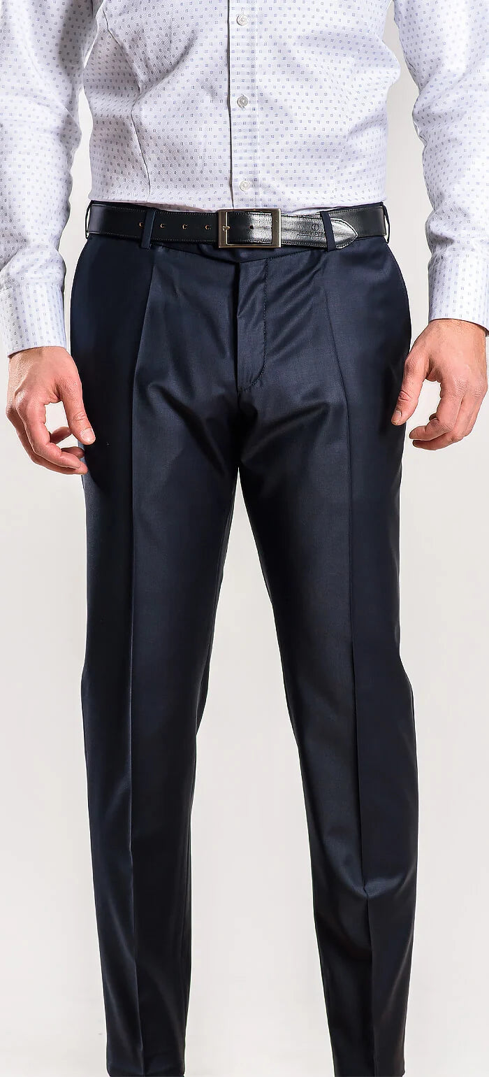 Tmavomodré Slim Fit oblekové nohavice