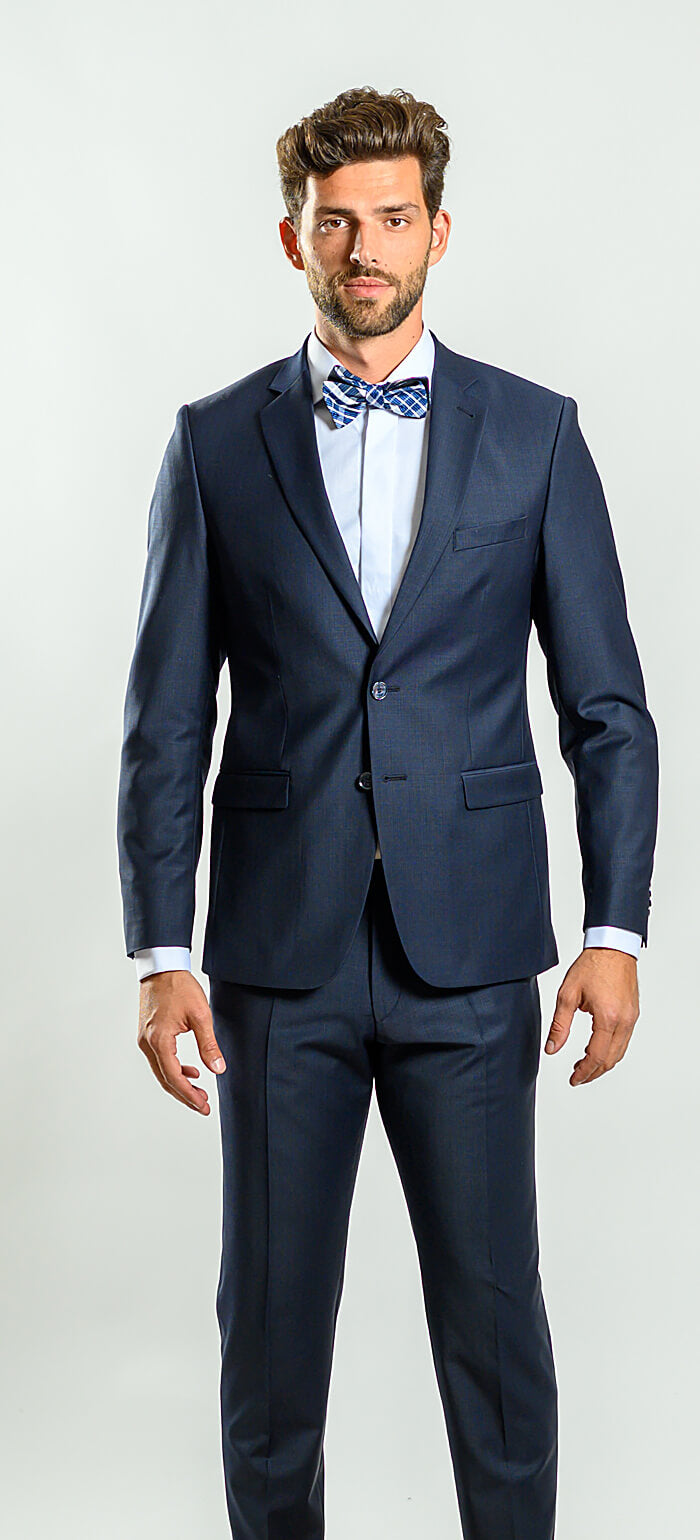 Tmavě modrý Slim Fit oblek - XL velikosti