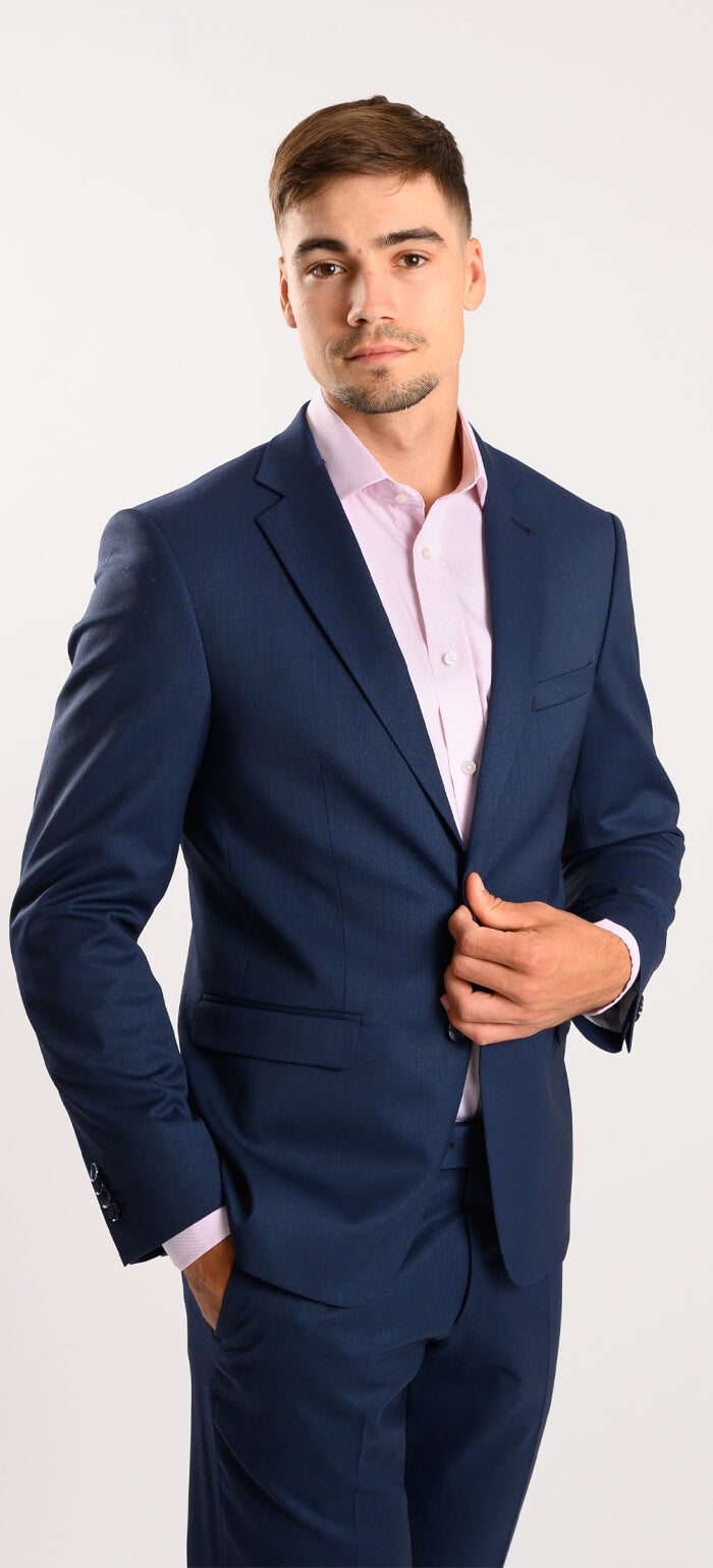 Tmavě modrý Slim Fit oblek - XL velikosti