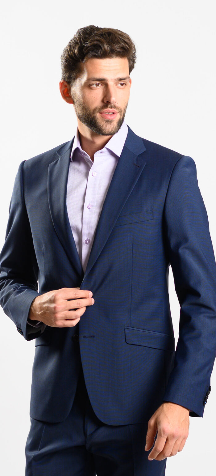 Tmavě modrý Slim Fit oblek - XL velikosti