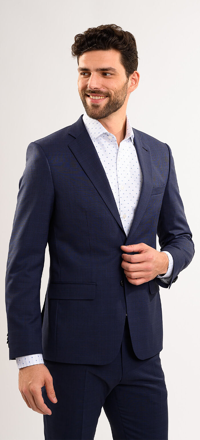 Tmavě modrý Slim Fit oblek - XL velikosti