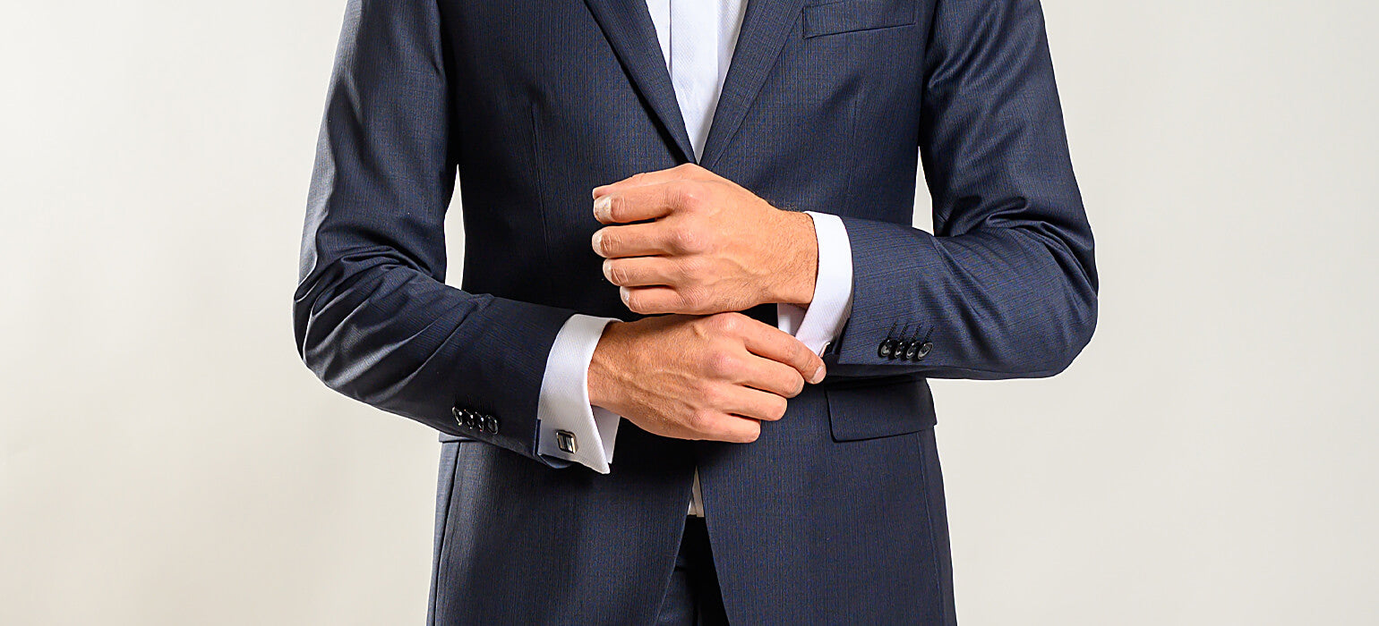 Tmavě modrý Slim Fit oblek - XL velikosti