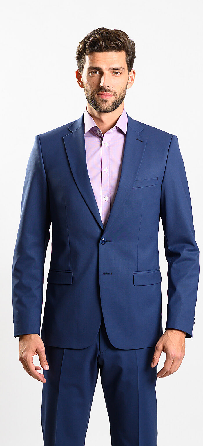 Tmavě modrý Slim Fit oblek - XL velikosti