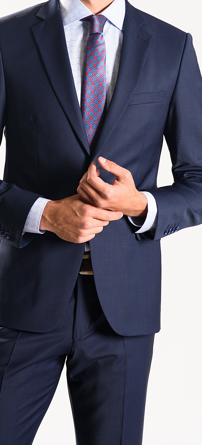 Tmavě modrý Slim Fit oblek XL
