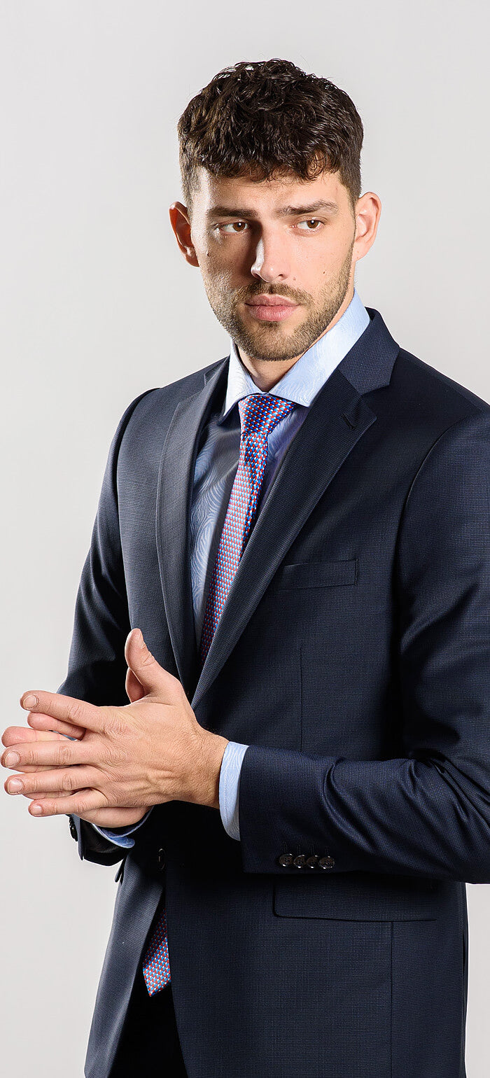 Tmavě modrý Slim Fit oblek XL