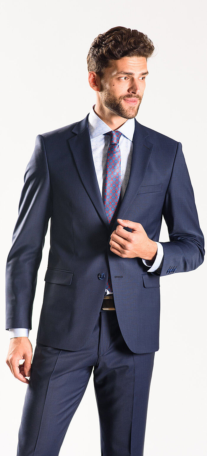 Tmavě modrý Slim Fit oblek XL