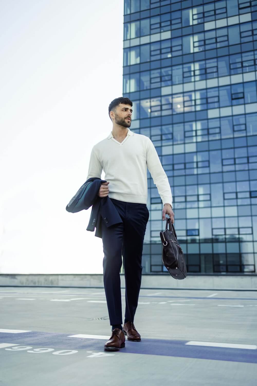 Tmavě modrý Slim Fit oblek XL