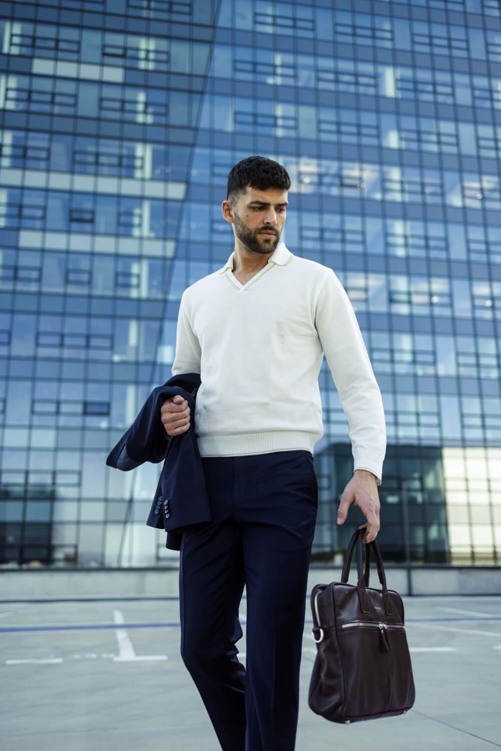 Tmavě modrý Slim Fit oblek XL
