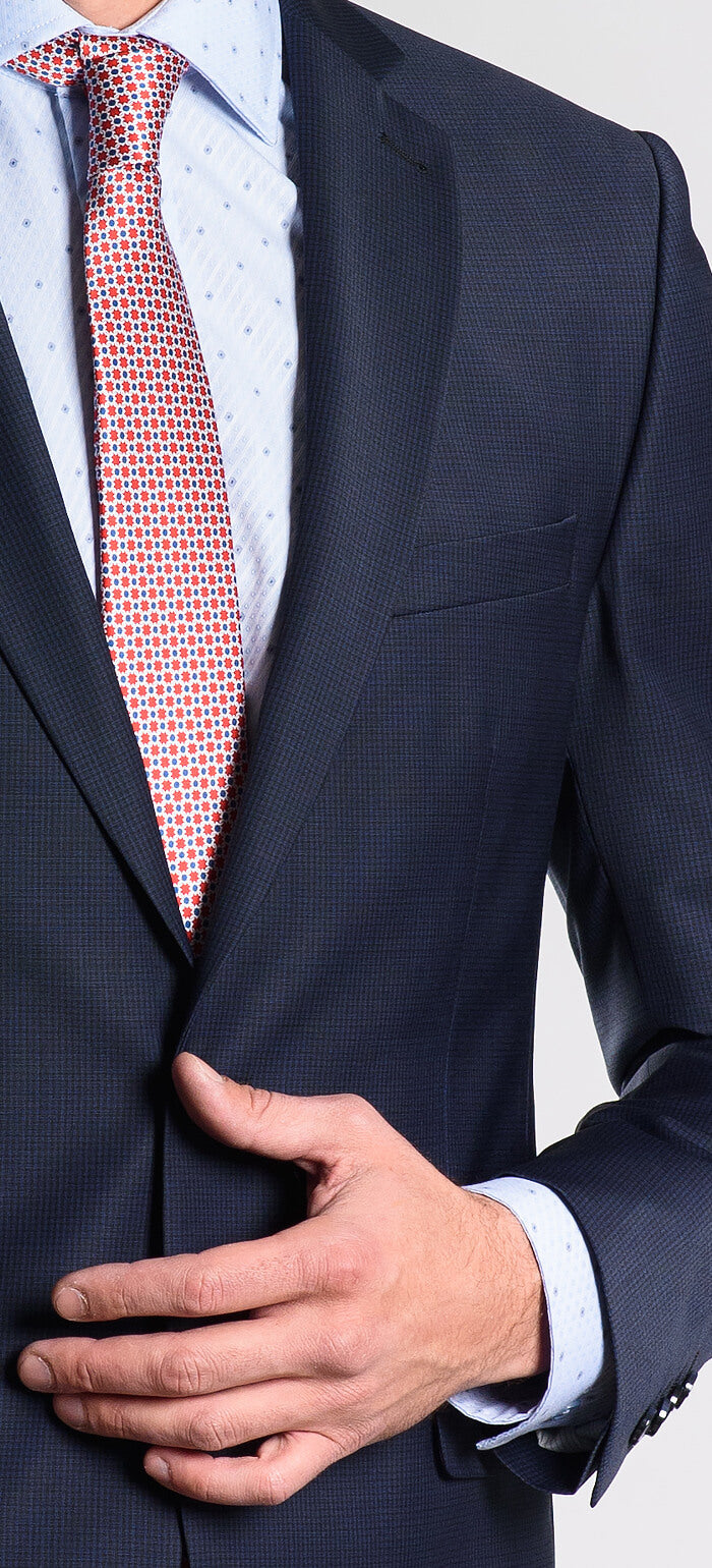 Tmavě modrý Slim Fit oblek XL