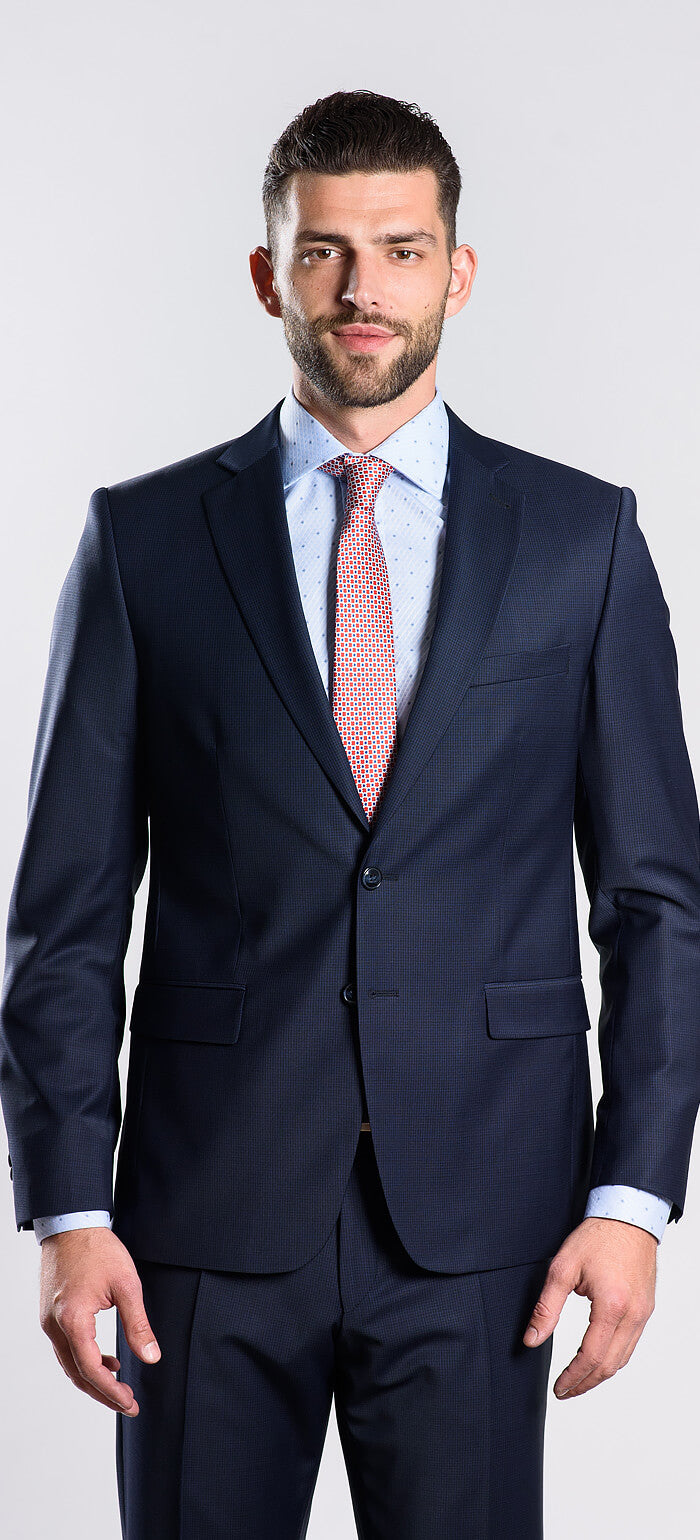Tmavě modrý Slim Fit oblek XL