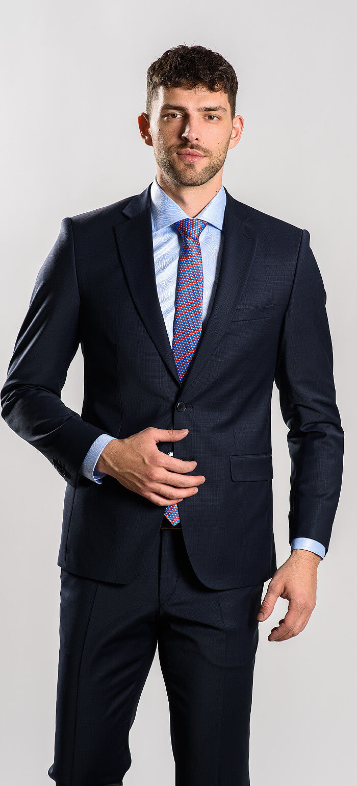 Tmavě modrý Slim Fit oblek XL
