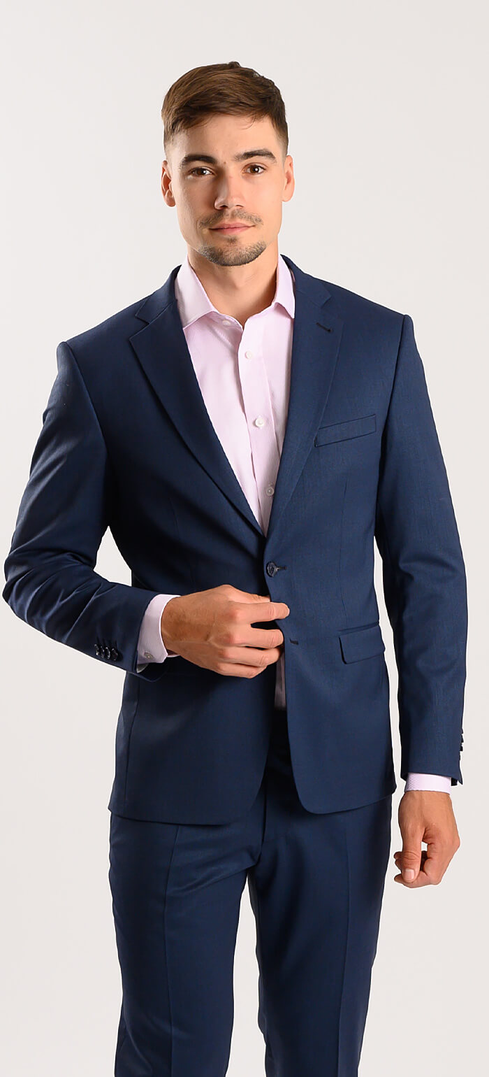 Tmavě modrý Slim Fit oblek