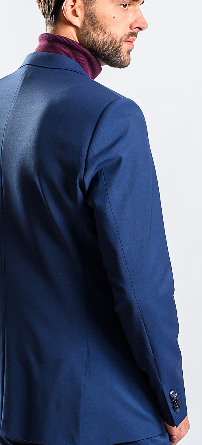 Tmavě modrý Slim Fit oblek