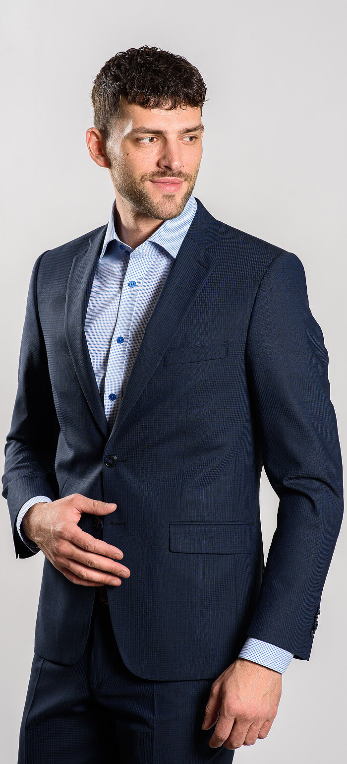 Tmavě modrý Slim Fit oblek