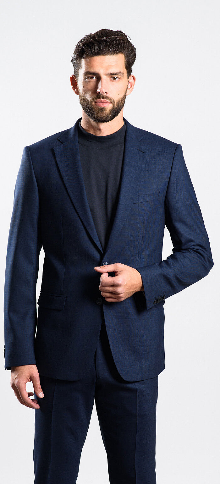 Tmavě modrý Slim Fit oblek
