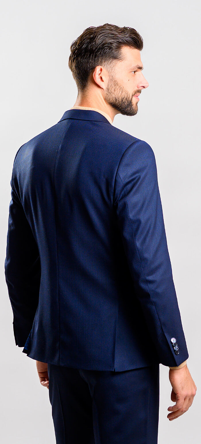Tmavě modrý Slim Fit oblek