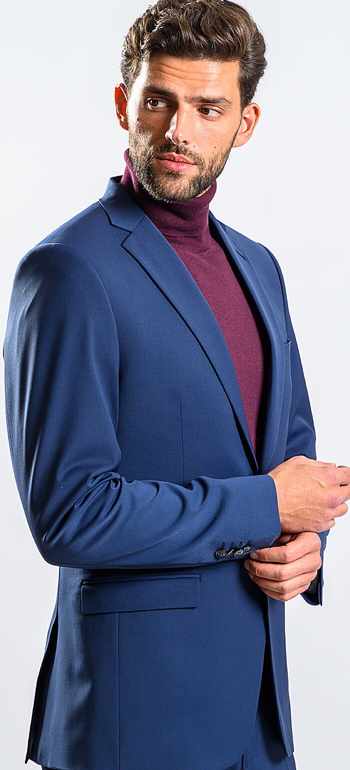Tmavě modrý Slim Fit oblek