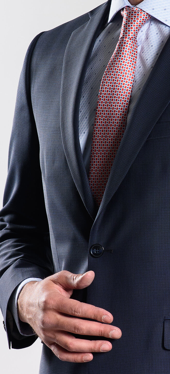 Tmavě modrý Slim Fit oblek
