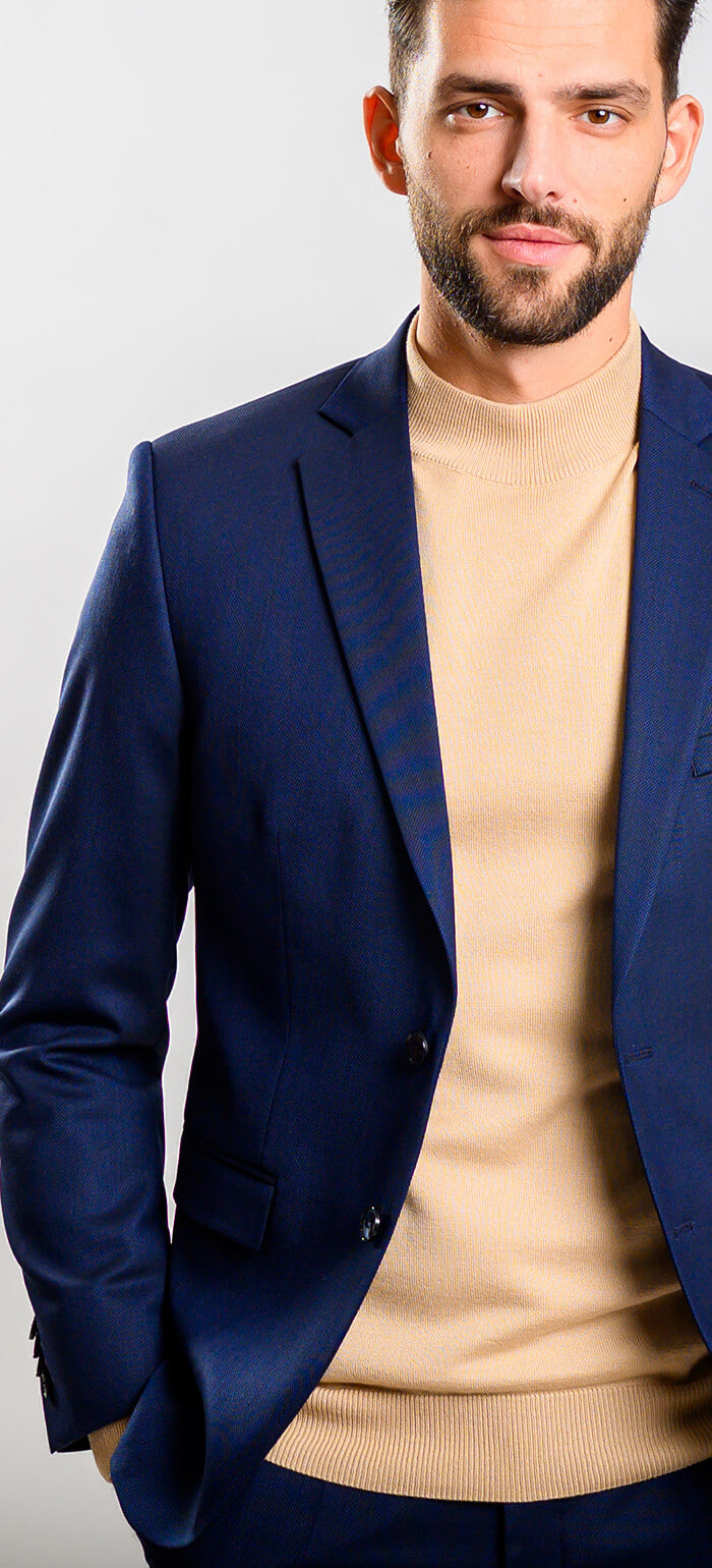 Tmavě modrý Slim Fit oblek